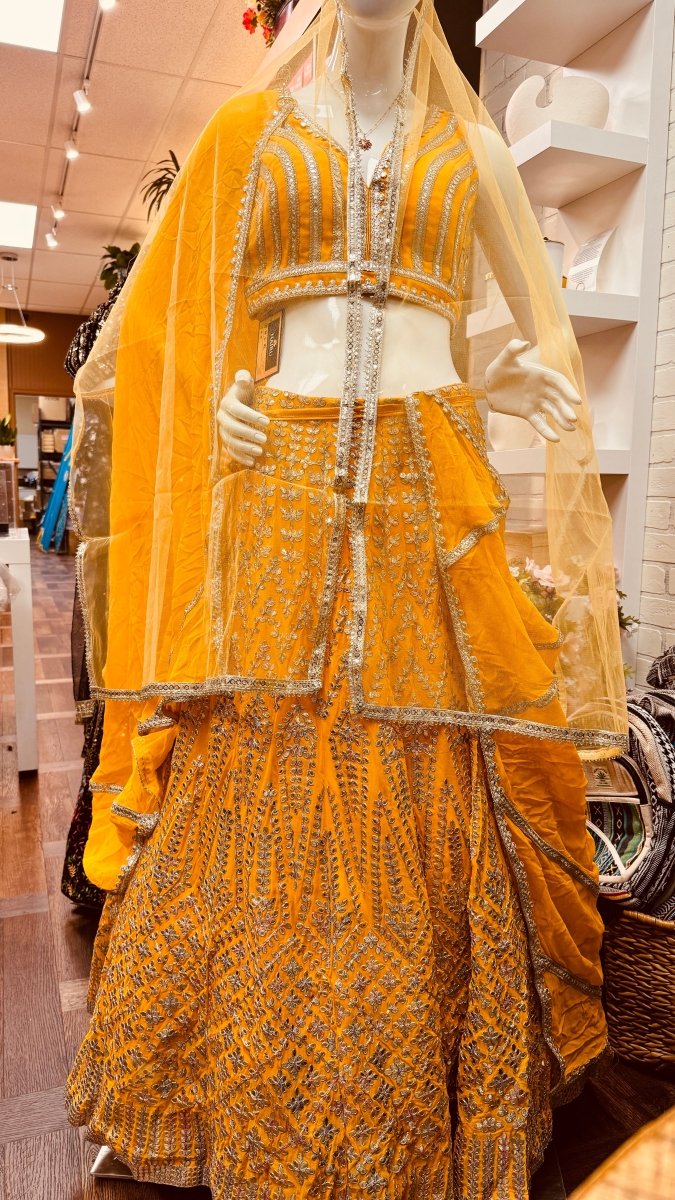 Bridal Lehenga set - Yellow (S) - 17/4 - Nairu® - A Candle Boutique -