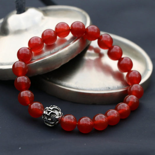 Carnelian Enlightenment: Tibetan Mantra Wrist Mala - Nairu™ - A Candle Boutique - Bracelet -