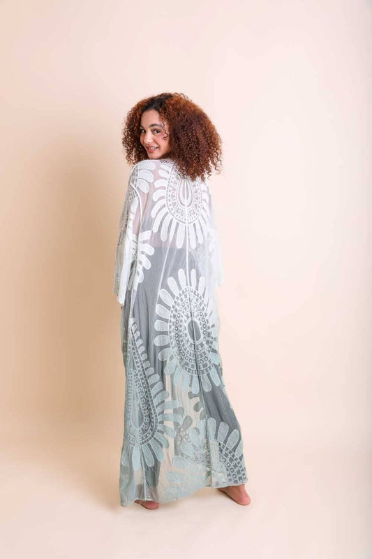 Ombre Lace Kimono Cardigan - Resort Wear Essential 🌼 - Nairu® - A Candle Boutique -