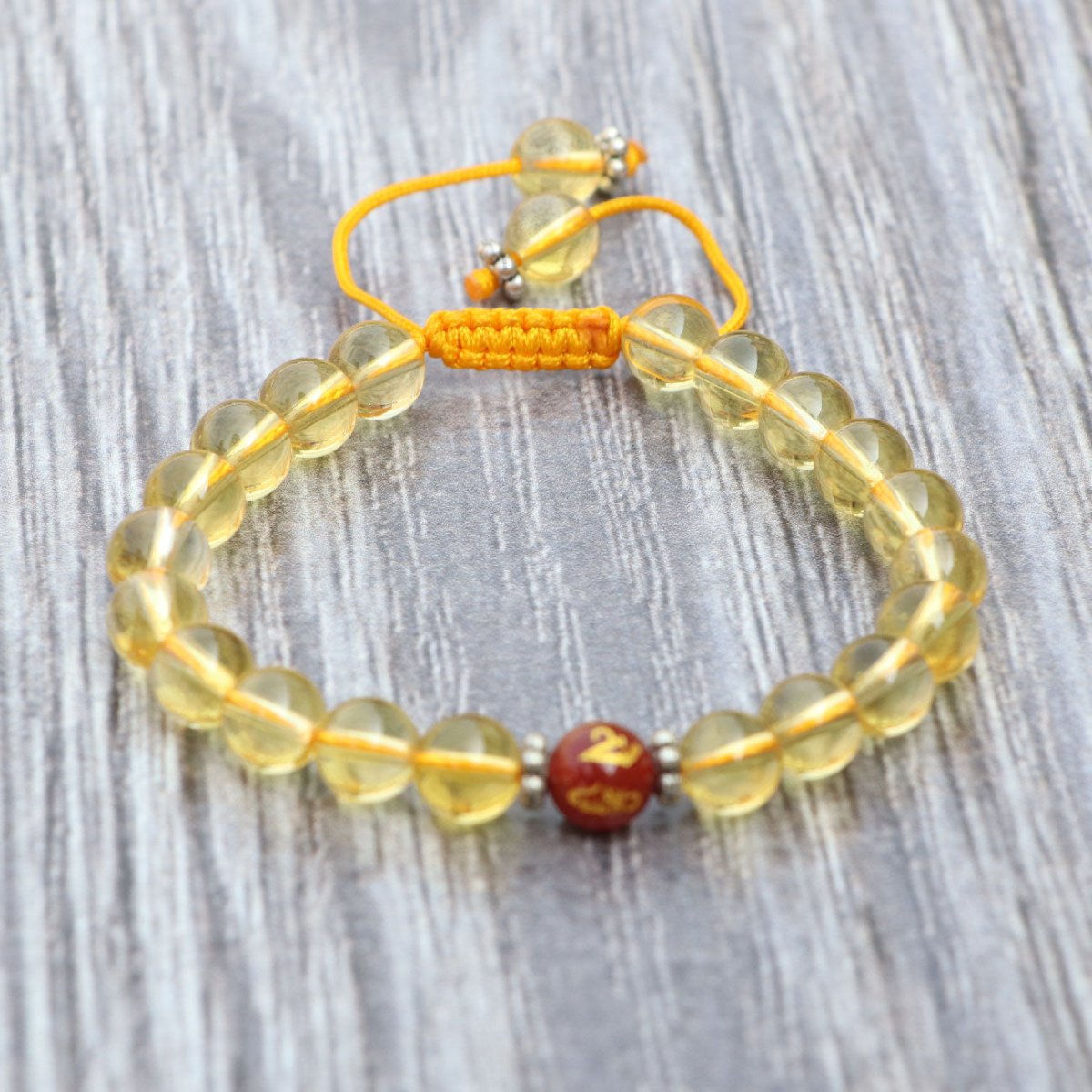 Sunlit Harmony: Citrine and Carnelian Wrist Mala - Nairu™ - A Candle Boutique - Bracelet -