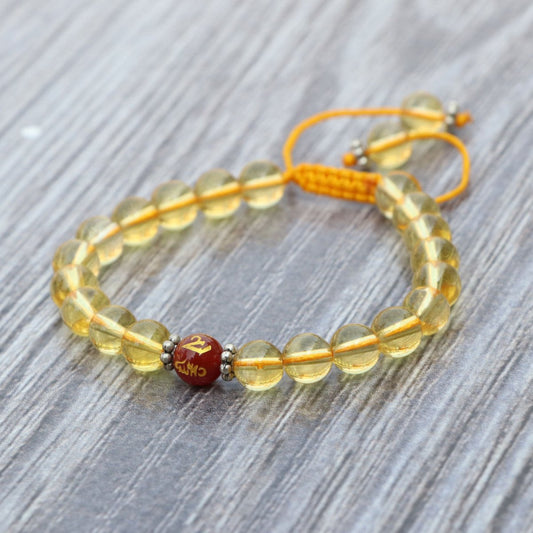 Sunlit Harmony: Citrine and Carnelian Wrist Mala - Nairu™ - A Candle Boutique - Bracelet -