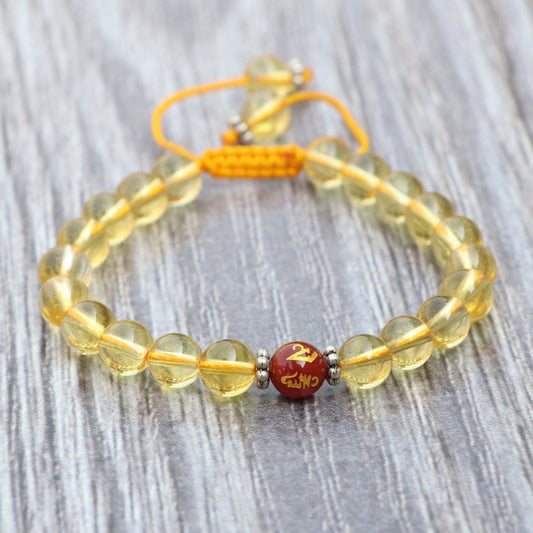 Sunlit Harmony: Citrine and Carnelian Wrist Mala - Nairu™ - A Candle Boutique - Bracelet -