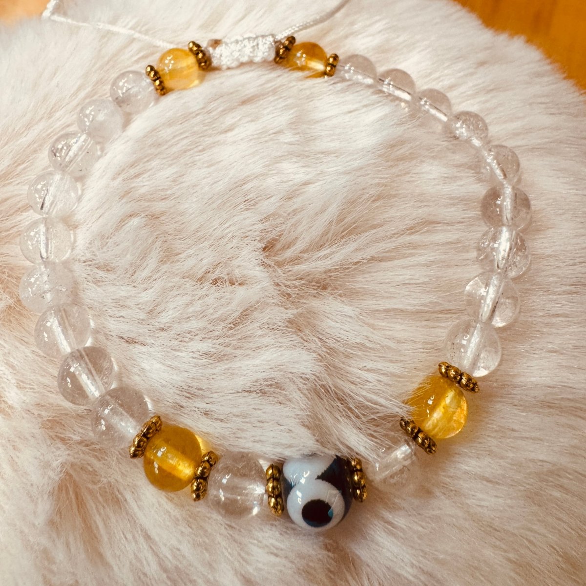 Clear Quartz Bracelet - Evil Eye - Citrin - Nairu® - A Candle Boutique - Bracelet - 