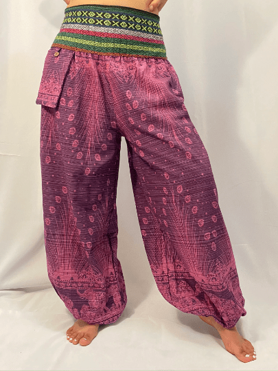 Cotton Harem Pants - Unisex Elephant Print - Nairu® - A Candle Boutique - 
