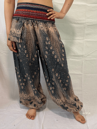 Cotton Harem Pants - Unisex Elephant Print - Nairu® - A Candle Boutique - 