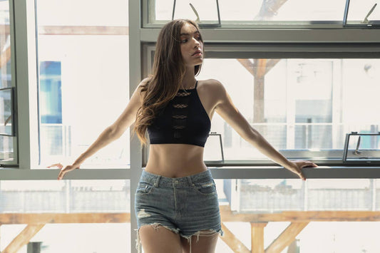 ✂️ Cutout High Neck Bralette - Chic Crochet Design - Nairu® - A Candle Boutique - 