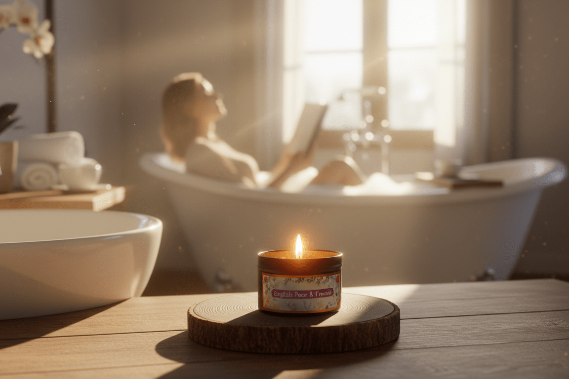 English Pear & Freesia: Natural Wax Scented Candle - Nairu® - A Candle Boutique - Candles - 