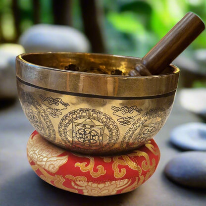 Hand - crafted and carved Singing Bowl _ 7" Diameter - Nairu® - A Candle Boutique - SINGING BOWL - 