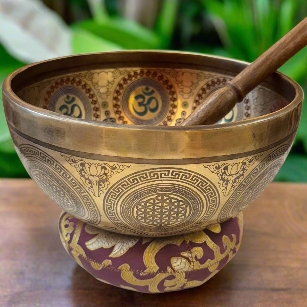 Hand - crafted and carved Singing Bowl _ 8.5" Diameter - Nairu® - A Candle Boutique - SINGING BOWL - 