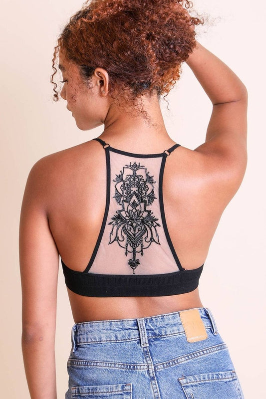 Leto Original - Tattoo Mesh Racerback Bralette - Nairu® - A Candle Boutique - 