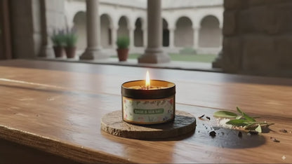 Sage & Sea Salt: Soy-Coconut Wax Scented Candle