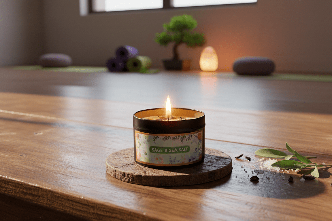 Sage & Sea Salt: Soy - Coconut Wax Scented Candle - Nairu® - A Candle Boutique - 