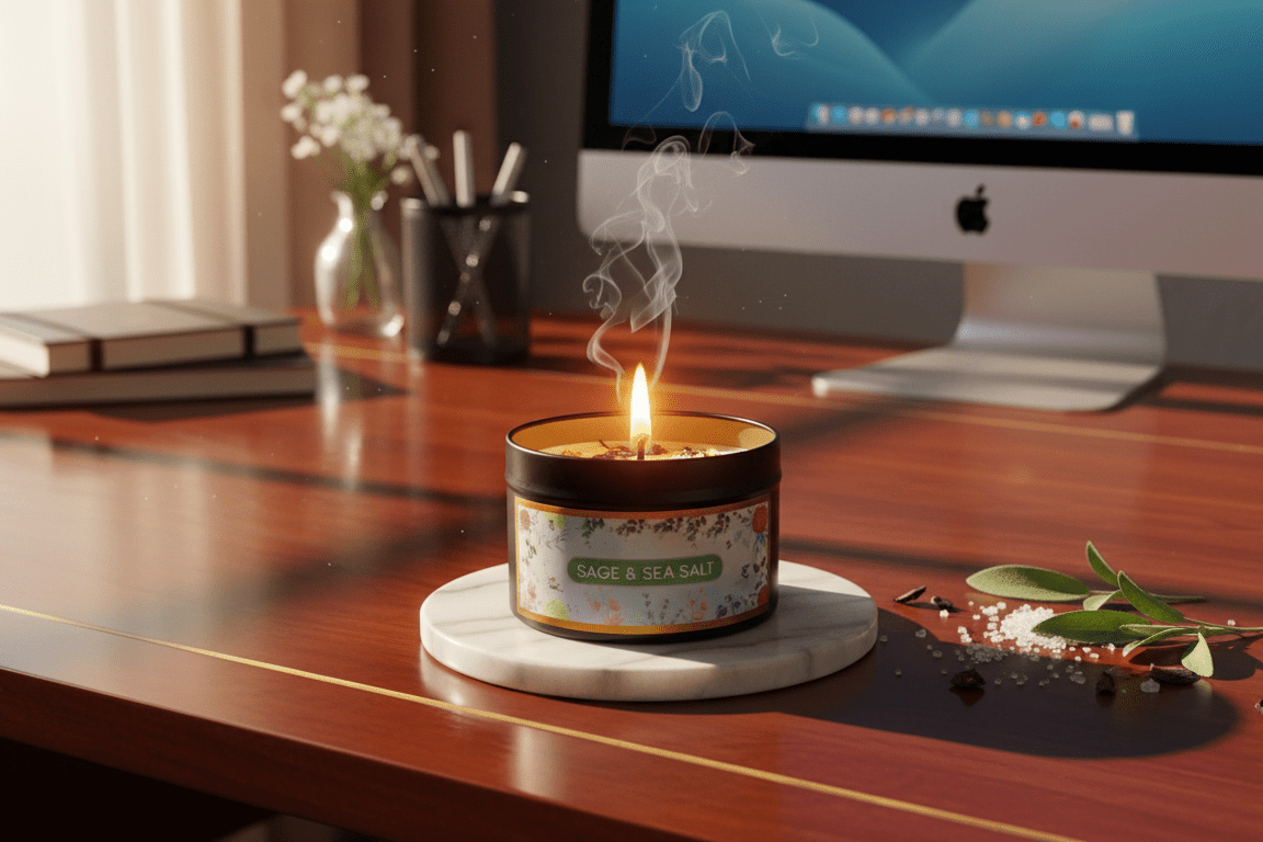 Sage & Sea Salt: Soy - Coconut Wax Scented Candle - Nairu® - A Candle Boutique - 