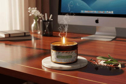 Sage & Sea Salt: Soy - Coconut Wax Scented Candle - Nairu® - A Candle Boutique - 