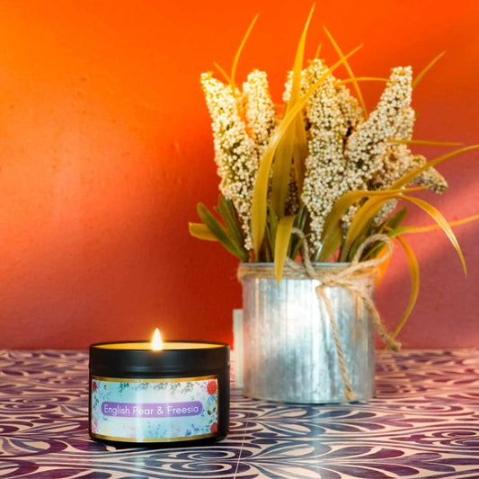 English Pear & Freesia: Luxurious Soy-Coconut Wax Scented Candle - Nairu™ - A Candle Boutique - Candles -