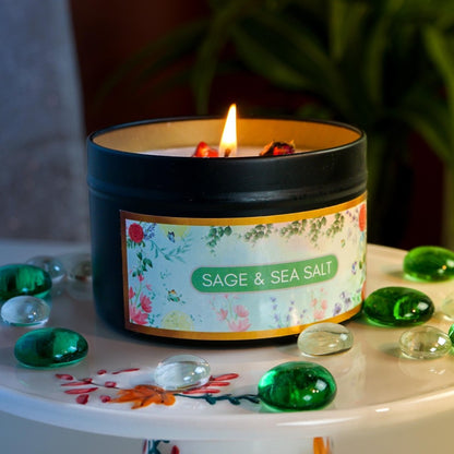 Sage & Sea Salt: Luxurious Soy-Coconut Wax Scented Candle - Nairu™ - A Candle Boutique - -